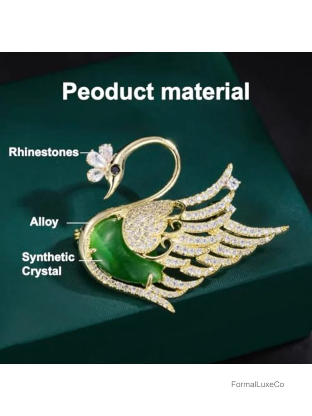Enchanted Menagerie Brooch, Gold Plated Crystal Peacock Swan Phoenix Bee